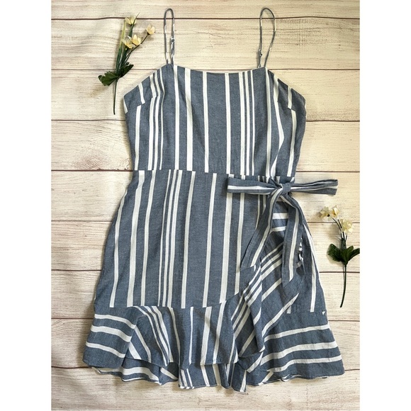 Express Ruffle Linen-Blend Mini Dress - Picture 10 of 15